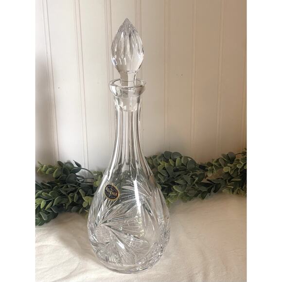 Czech Republic TOM Bohemia Hand Cut Lead CRYSTAL DECANTER / CRUET Brilliant Cuts - Picture 4 of 8